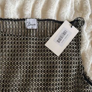 Bamba Metallic Knit Tank Top in Black and Gold